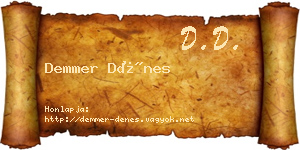 Demmer Dénes névjegykártya